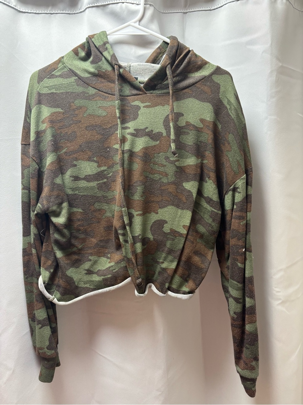 Rue21 Camo Crop Hoodie in Green and Brown